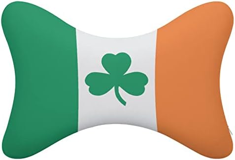 Шамрок Детелина Ирска Знаме 2 парчиња Перници за Вратот на Автомобилот Што Дишат Автоматско Перниче За Одмор На Главата Удобна