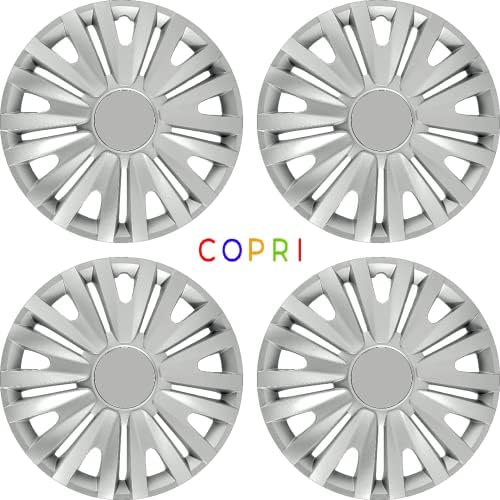Копри сет од покривка од 4 тркала од 15 инчи сребрен Hubcap Snap-on Fits Toyota Corolla