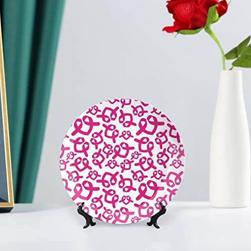 Свесност за рак на дојка розова лента коска Кина Декоративна чинија Керамички плочи занает со приказ за украси за домашни работи