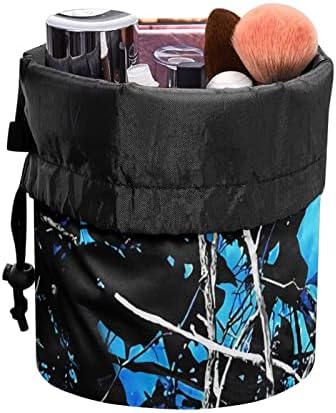 Покејклс Ловечки Камо Печатење Барел Чанта За Шминка Со Врвки, Преклоплива Козметичка Торба За Патување Голем Џеб За Складирање