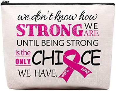 ЦЕСКВА Свест За Рак На Дојка Торба За Шминка Розова Лента Подарок Борец За Рак Воин Козметичка Торба За Преживеани Од Рак На Дојка Подарок