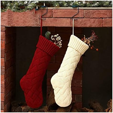 Дефлаб чорапи, божиќни чорапи, плетени божиќни чорапи, персонализирани украси за чорапи за украси за домашни одмори за украси