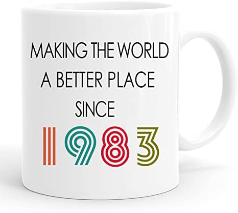 40 -ти роденденски подароци за жени, правејќи го светот подобро место од 1982 година кафе кригла, 11 мл ,, 40 години кригла за неа,