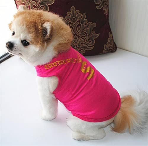 2-ПЦС кошула за кучиња, мека маица за дишење кучиња маица лесна стилска облека за кучиња со златен ланец за мали кучиња со средно