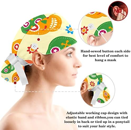 Колбас Hotdog Работна капа за прилагодување на капачето за чистење со копчиња и лак за коса за медицинска сестра и доктор
