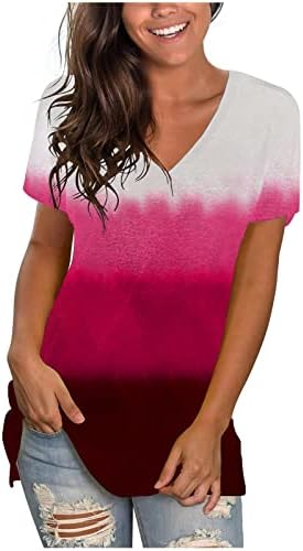 Врвна кошула за девојки лето есен 2023 година Облека трендовски краток ракав памук против вратот графичка обична блуза vf vf