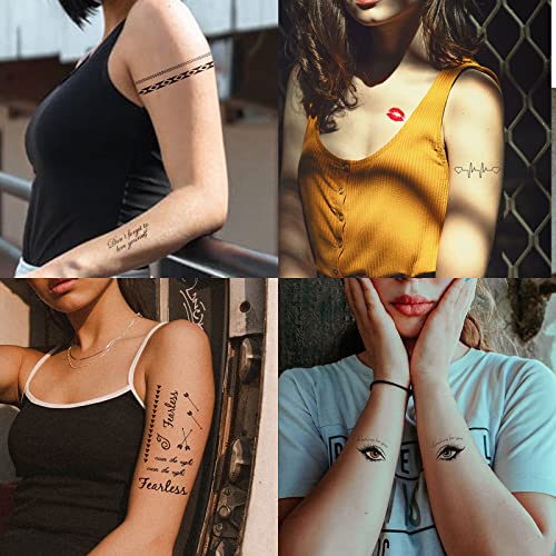 60 парчиња Збор Азбука Буква Мала Мала Шема Лажна Привремена Налепница За Тетоважа За Возрасни Мажи Жени