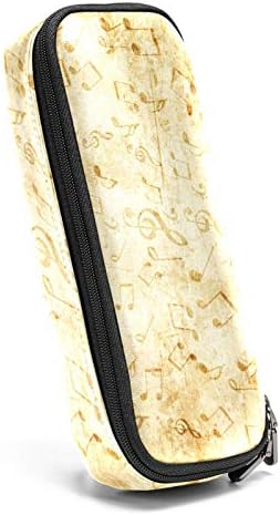 Стариот музички лист со музички белешки 84x55in кожа молив со молив, торба со пенкало со двојна торбичка за складирање торби за торби за