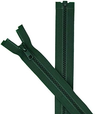 Ykk 26 Vislon Zipper ~ ykk 5 обликуван пластичен спортски патент ~ Одвојување - 890 темно зелена хемолок