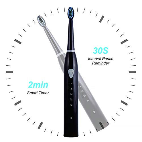 Електрична четка за заби за полнење за возрасни 5 режими Електрична четка за заби со 2 минути тајмер и 4 четкички, за дневно белење