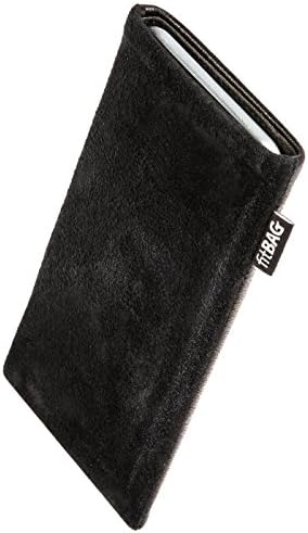 Fitbag Fusion Black/Black Custom прилагодена ракав за LG V20. Торбичка за мешавина од кожа Nappa/Suede со интегрирана постава за микрофибер за