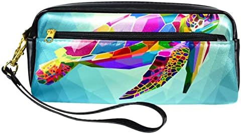 Шарена желка лебди подводна геометриска океанска молив со молив, куќиште за пенкало за канцелариски држач за чанти со чанти за торбичка