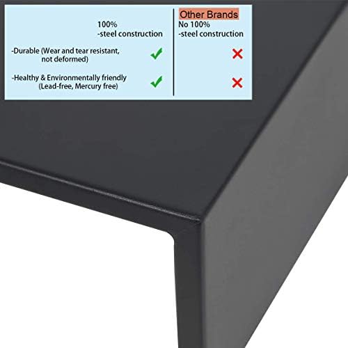 Подигач за монитор на дрво, за прицврстување на работната површина на работната површина ТВ лаптоп со тастатура за складирање на тастатура, организатор-H