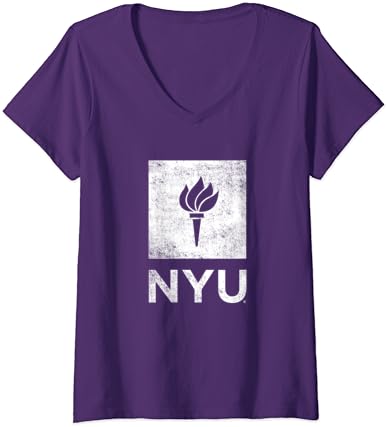 Универзитет во Yorkујорк Universityујорк Виолетова вознемирена примарна маица со вратот со вратот