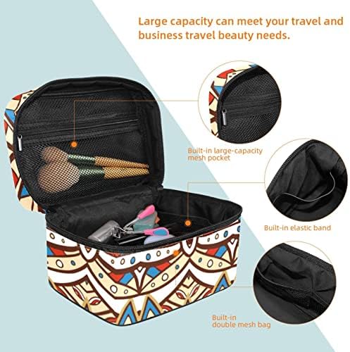 Американска Индија Етничка Ацтечка Шема Патување Торба За Шминка Торба За Организатор Козметичка Торба За Козметика, Тоалети, Четки