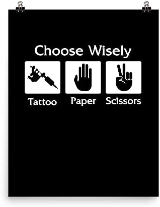 Изберете Мудро Тетоважа Хартија Ножици Тетоважи Опседнат Уметник Подарок За Постер