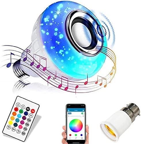 JETENCN Smart LED Сијалица Со Далечински Управувач И АПЛИКАЦИЈА, Rgb Боја Менување Bluetooth Сијалица Звучник-Совршена Светилка За Дома, Партија,