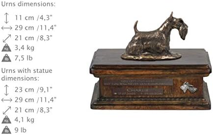 Шкотски Териер 2, Урна За Споменик На Пепел Од Кучиња Со Статуа, Име На Домашно Милениче И Цитат - Артдог Персонализиран