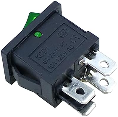 Ganyuu 1PCS KCD1 прекинувач за прекинувач на прекинувач за напојување 4PIN On-Off 6A/10A 250V/125V AC Црвено жолто зелено црно