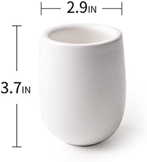 Mu Mo 7 унца порцеланска чаша чаша чаши капучино чаши за пијалоци за кафе, лате, кафе мока и чај, бели керамички чаши