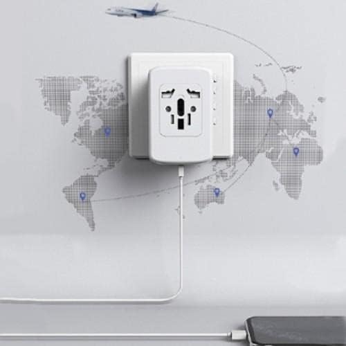 Полнач за икона на крикет 3 - Меѓународен полнач за wallидови на PD, 3 USB меѓународен адаптер за наплата и конвертор за икона