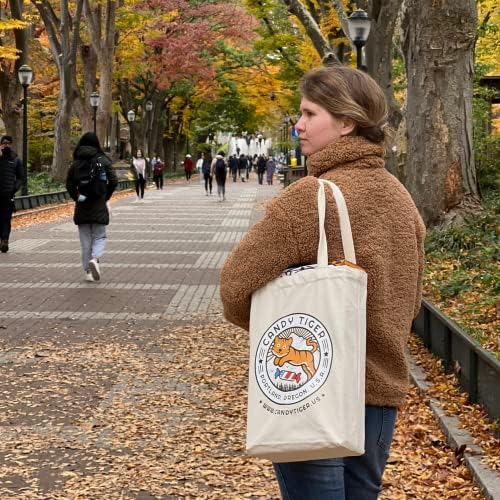 Кенди тигарска памучна торба - памучно платно - еднократно - Одржливо - пријателска за животната средина - Идеја за подароци - слатко