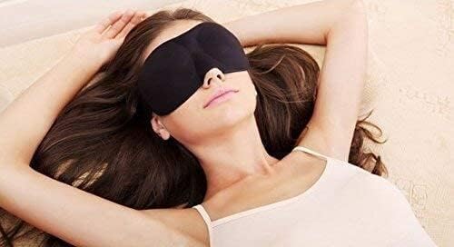 Spancare, слепа маска за спиење на очите се лизгаат ноќ, црна 3Д памучна покривка супер мека