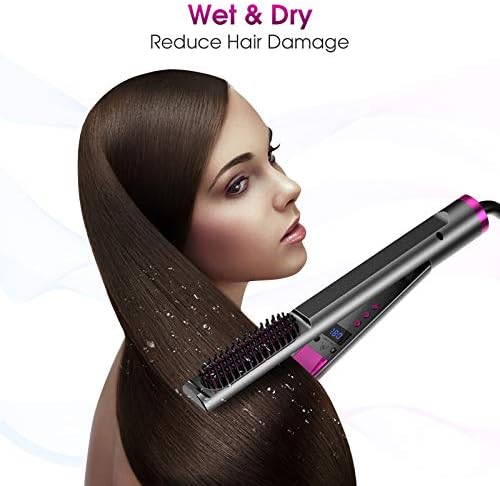 Добро -керамичка коса зацрвстувањето на рамен железо, 3 во 1 професионален модел на салони за затегнување на косата