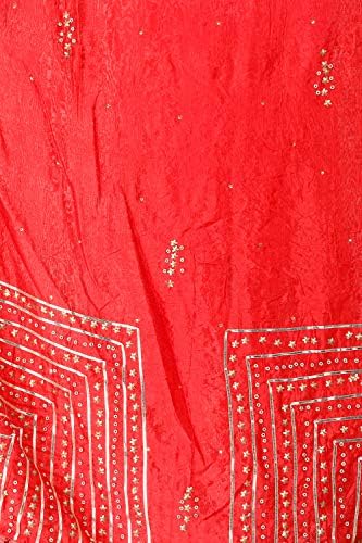 Егзотична Индија свилена дупати од Амритсар со Гота Пати, цветни мониста и кадифени реси на рабовите