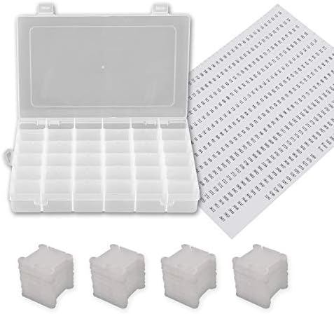 1 пакет 36 мрежи пластични везени вкрстени бод организатор кутија со 108 парчиња конец од бобини
