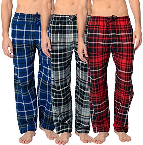 Ендрју Скот Машки 3 пакувања пакувани памучни фланели фланели четка за пижама за спиење и дневни панталони