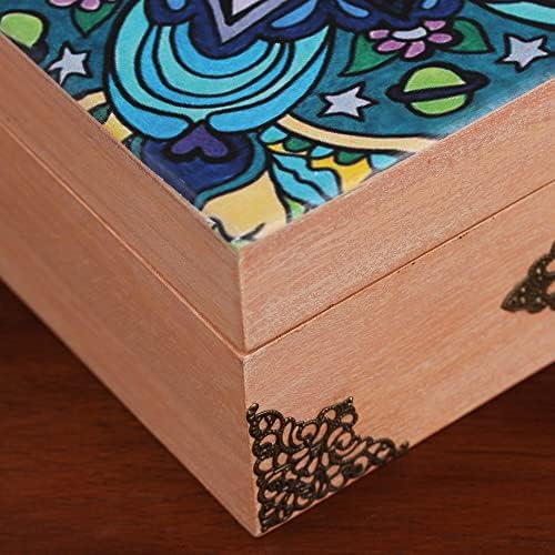 Декоративна кутија за Декопаж од Ночика, повеќебојно, космичка мандала '