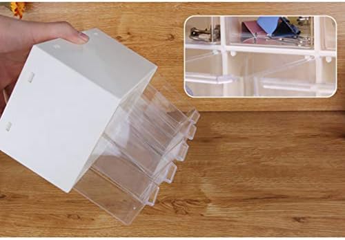 Кутија за складирање Десктоп 3-слој Транспарентен фиоки за складирање на фиоки за повеќе функции за домаќинства канцеларија за