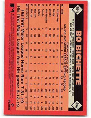2021 Ажурирање на Топпс 1986 година Бејзбол Топс Бејзбол 35-годишнина 86B-16 BO BICHETTE TORONTO BLUE JAYS BASEBALE NM-MT