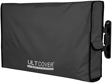 Ultcover водоотпорен ТВ-покритие на отворено за 71-75 инчи надвор од телевизорите со рамен екран со монтирања и штандови, црна