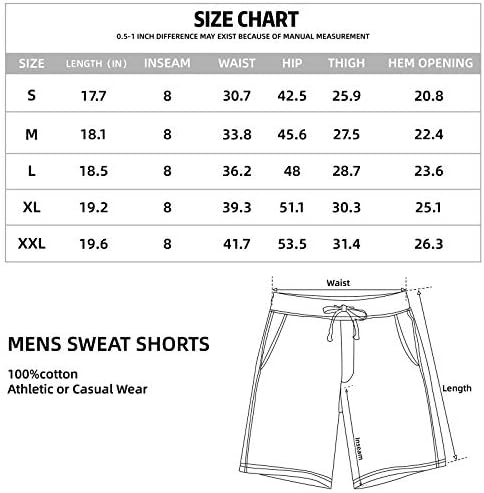 Обични шорцеви за мажи на Ејми Кули 8 Памук атлетски тренингот салон за пот со џебови