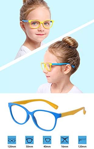 Детска сина светлина за блокирање очила за момчиња девојчиња со прилагодлива лента + кутија + крпа за чистење