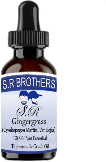 S.R браќа ingerумбирграс чисто и природно есенцијално масло со капки со капнување 50мл