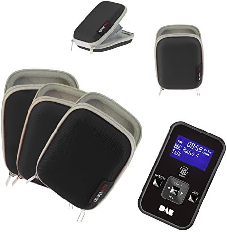 Navitech Преносен црна тврда вода отпорна MP3 / Mini DAB FM Дигитален музички плеер радио кутија / корица компатибилен со Boctop