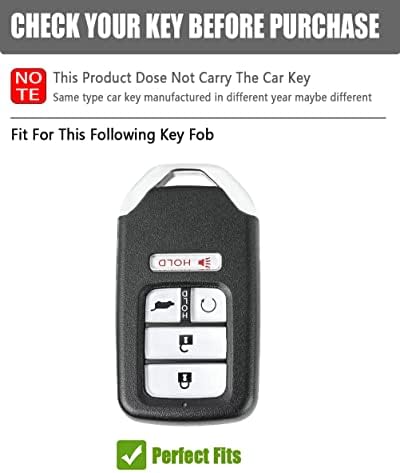 Yineor key fob cover for honda key fob case metal chaceain car car паметен клуч за држач за држач за заштита на фоб, компатибилен за Accord