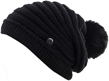 Зимски капи за жени модерни 2022 година женски слабини бени топло удобно бурно зимски капи преголема кабел плетена капа