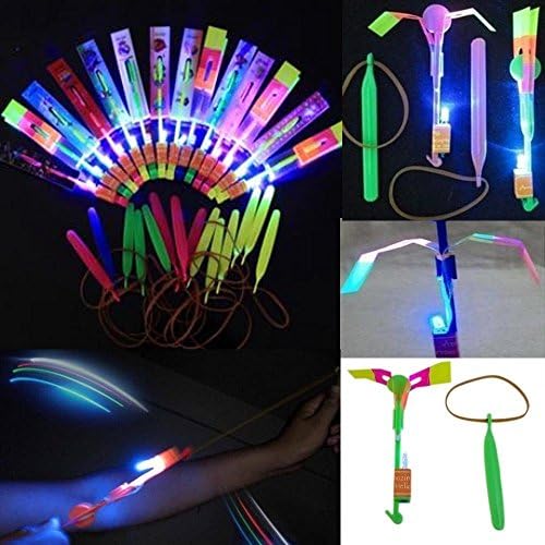 Funlavie Неверојатна LED LED светлина со стрела со стрела со стрела, летачки играчки забавен подарок еластичен