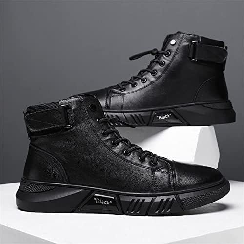 Јонбој италијански високи обични кожни чизми Мартин, тркалезни пети стилски обичен чевли за човек, водоотпорни чизми за глуждот