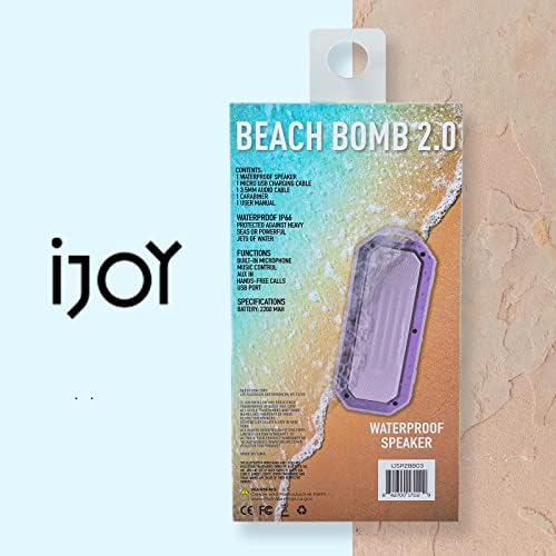 IJJOY Beach Bomb 2.0 Водоотпорен Bluetooth звучник- Безжичен Bluetooth звучник со 8 часа играње и вграден во микрофон