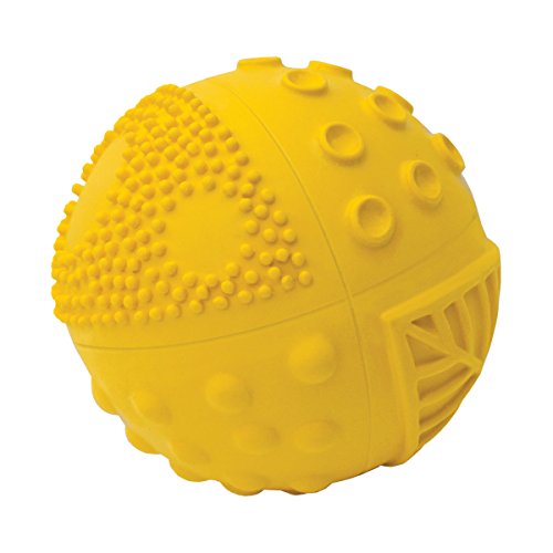 CAAOCHO чиста природна гума сензорна топка Сонце - Запечатена дупка, промовира сензорни развој, светли бои, совршен трескач, БПА бесплатно, бесплатно