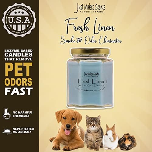 Свежо миризливи миризливи чад и елиминатор на мирис - мирис на миризливи миризливи свеќи за дома - Неутрализира цигари, храна и мириси на миленичиња