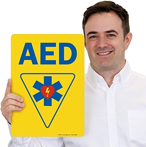 SmartSign „AED“ етикета | 10 x 14 ламинат винил