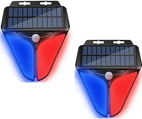 Aolyty Solar Strobe Предупредувачки Светла СО 90db Аларм На Отворено 2Pack, 4 Режими На Работа Сензор За Движење На Соларна Енергија Аларм