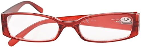 Eyekepper 5 пара читање очила за жени кои читаат +3.00 црвена рамка за читање очила за очила