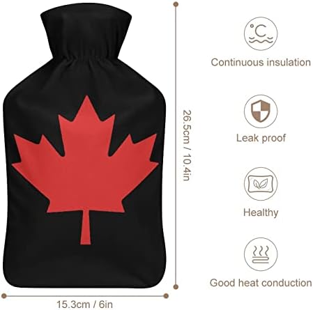 Канада за знамиња со знаме јавори вреќа со кратки кадифни капаци гумени топла вода шишиња преносни рачни потопли 1000 мл